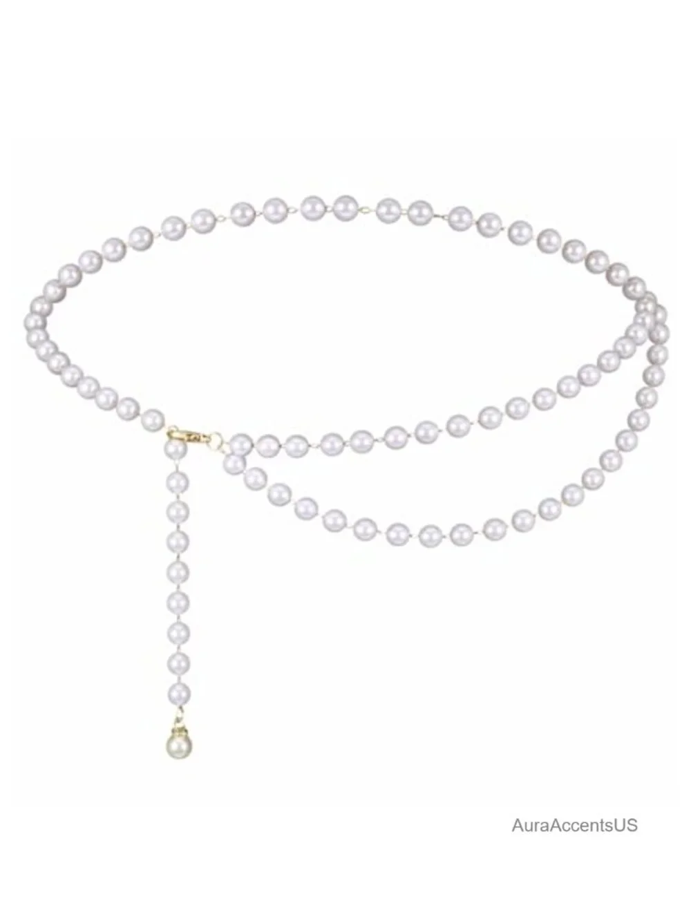 Adjustable Pearl Chain Waist Belt for Dresses Jeans Beach Body Jewelry